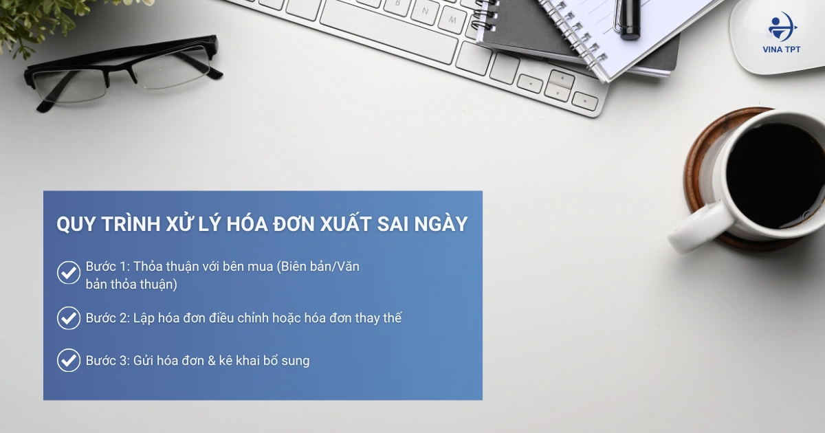 quy trình xử lý hóa đơn xuất sai ngày