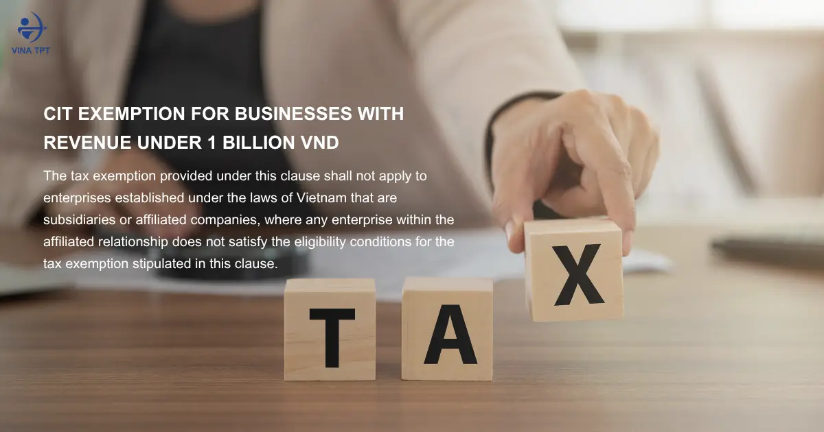 2026 Tax Update tax Exemption for Businesses with Revenue Under 1 Billion VND