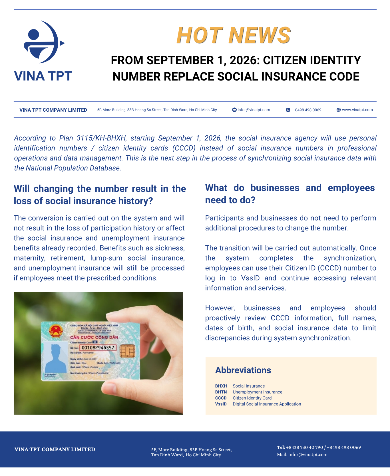Hot news Citizen Identification to Replace Social Insurance Code