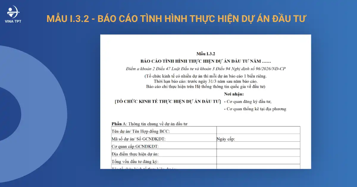 Mẫu báo cáo tình hình thực hiện dự án đầu tư